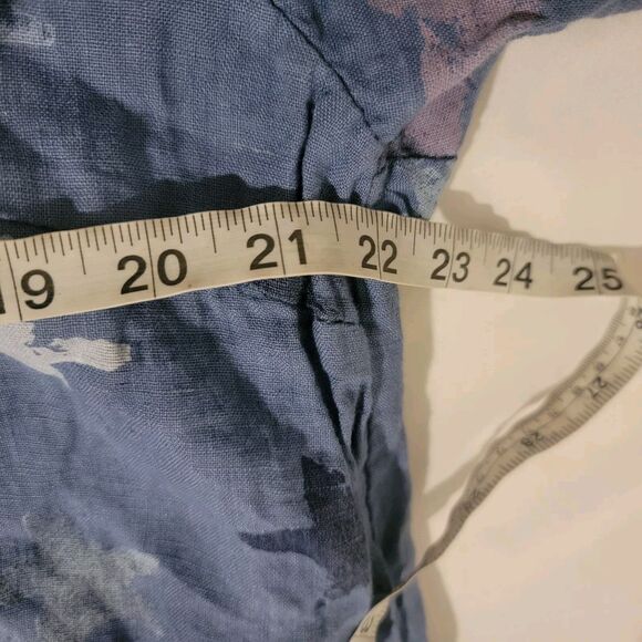 Womens Linen Star Pattern Dress Size XL Mini Shirt Dress Novelty Print Celestial - Picture 5 of 5